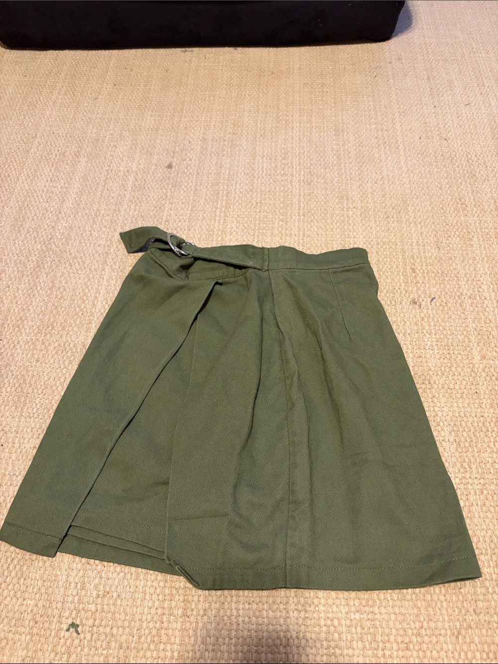 Primark Green A-Line Wrap Skirt with Side Buckle